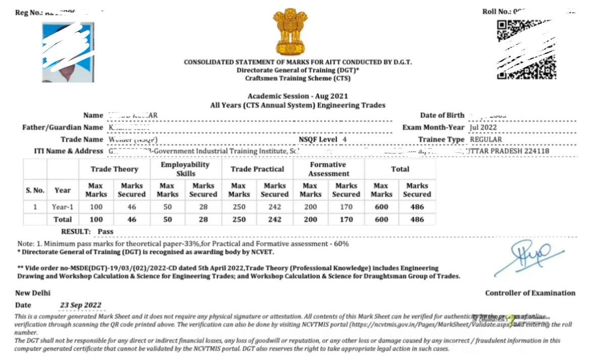 Iti marksheet download 2022 iti education