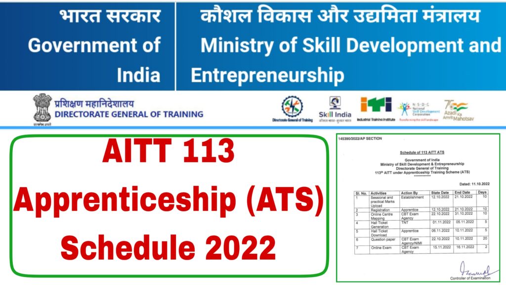 AITT 113 Apprenticeship (ATS) Schedule 2022