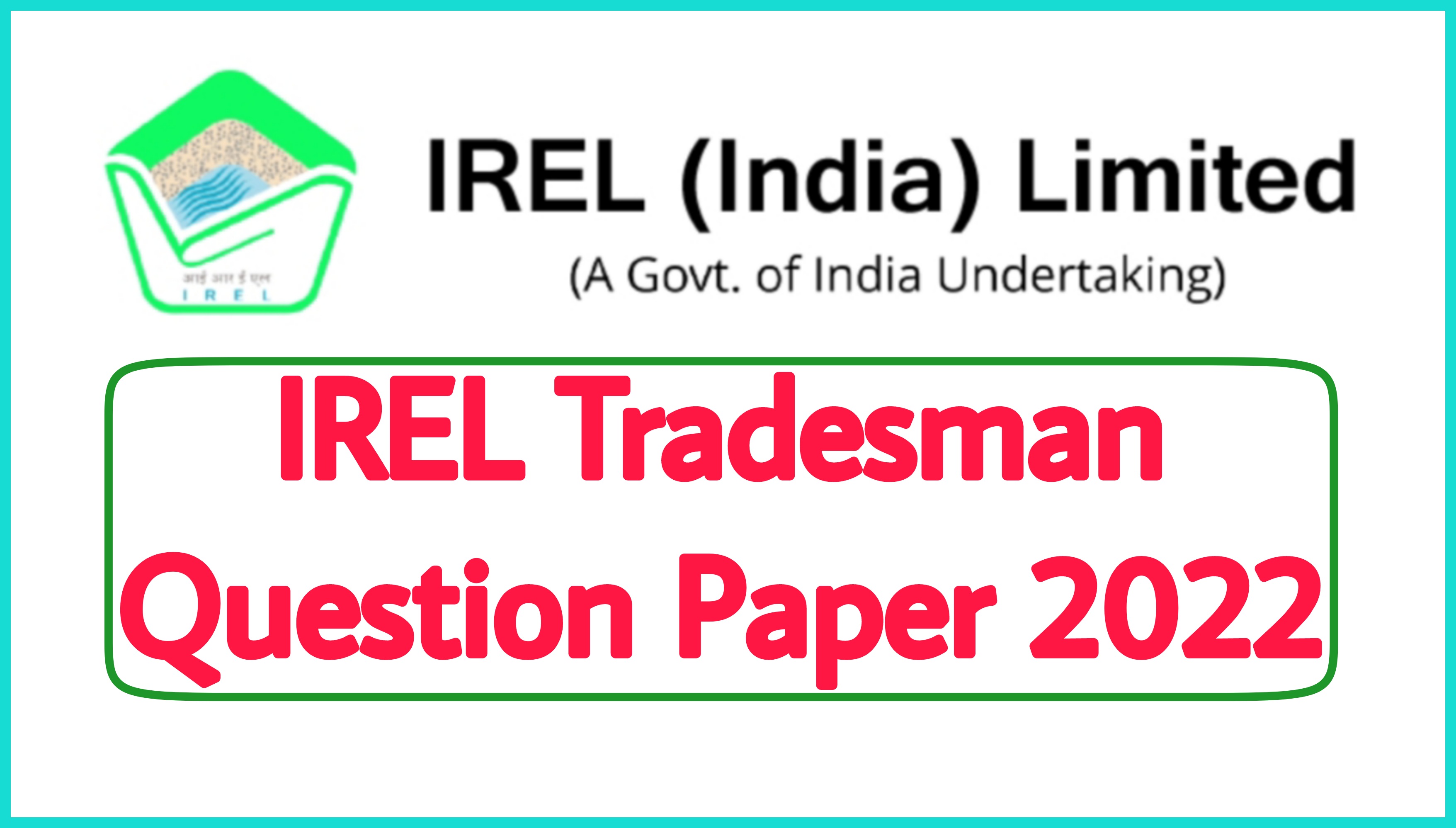 IREL Tradesman Question Paper 2022