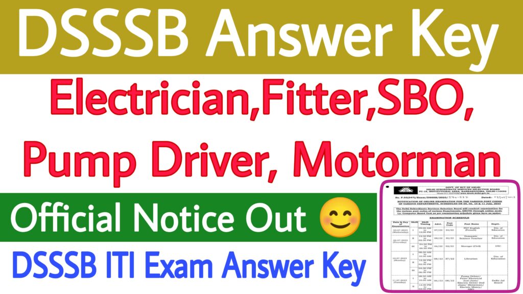 DSSSB Answer Key 2023