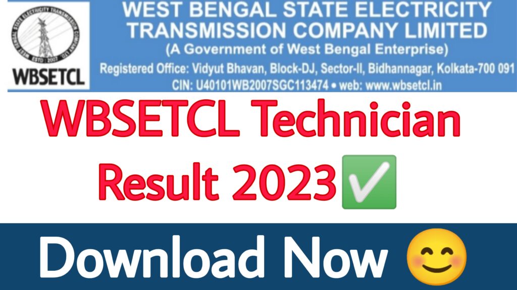 WBSETCL Technician Result 2023