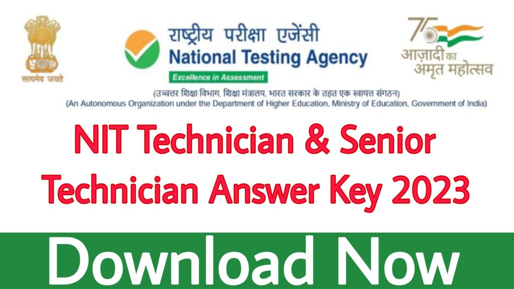 NIT Technician & Senior Technician Answer Key 2023