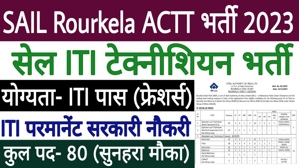 SAIL Rourkela Steel Plant ACTT Recruitment 2023