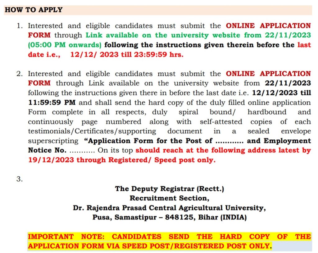 RPCAU Technician Recruitment 2023 How To Apply 