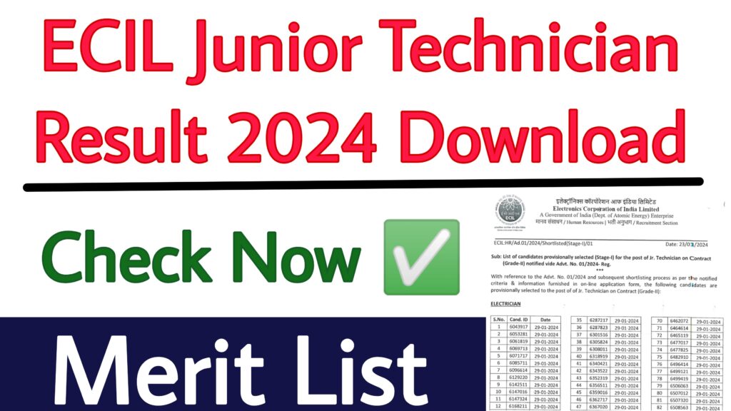 ECIL Junior Technician Result 2024