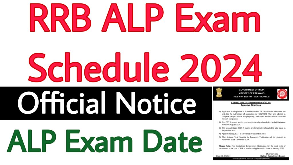 RRB ALP Exam Schedule 2024