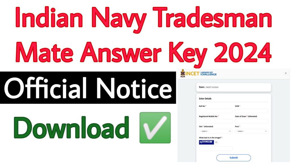 Indian Navy Tradesman Mate Answer Key 2024