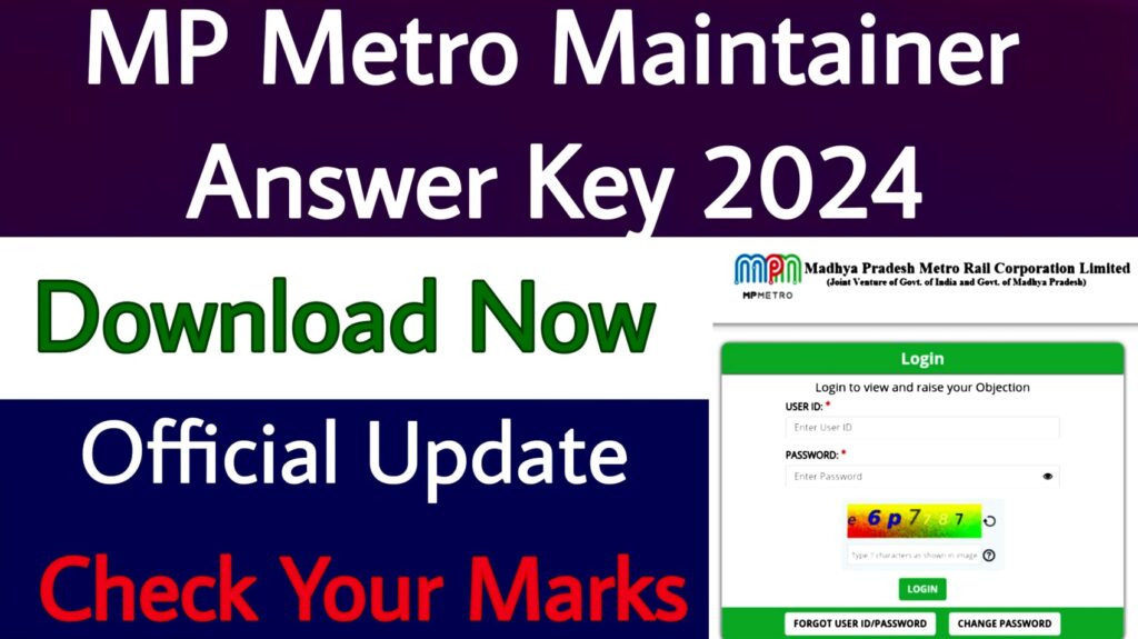 MP Metro Maintainer Answer Key 2024