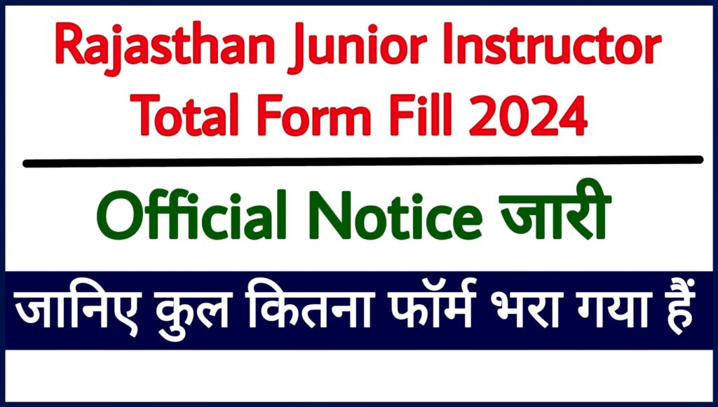Rajasthan Junior Instructor Total Form Fill 2024